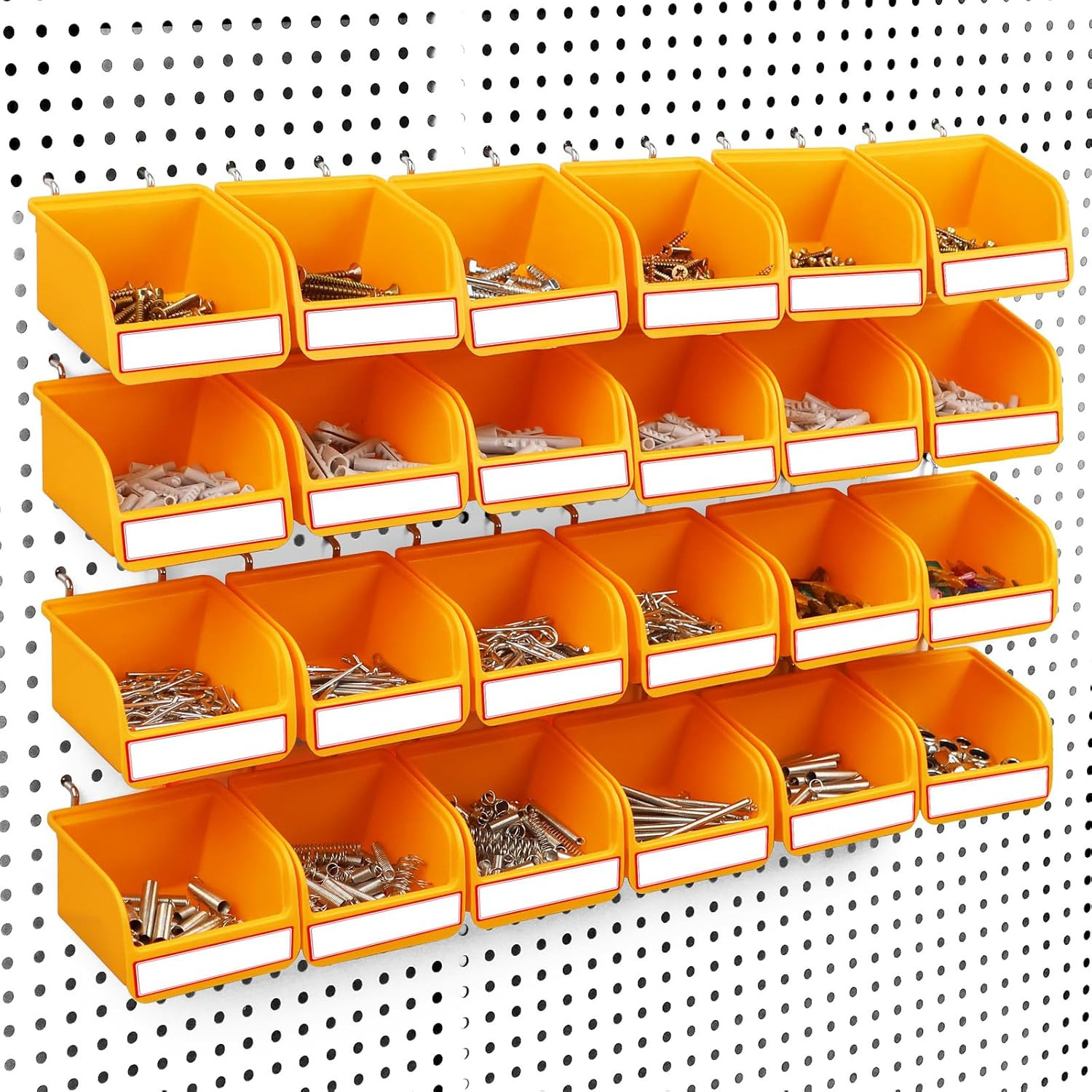 ELEAD Pegboard Bins Organizer Set 24-Pack - Durable Storage Tray for Screws, Nut