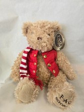 FAO SHWARZ 2017 14in Golden Tan Teddy With Puffer Vest And Scarf Iconic Classic