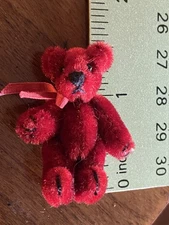 Miniature Dollhouse Artist Red Bear Fully Jointed 1.5” Adorable Buy Now