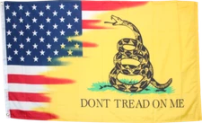 AMERICAN GADSDEN DONT TREAD ON ME USA UNITED STATES FADED FLAG 3X5 FLAGS 100D