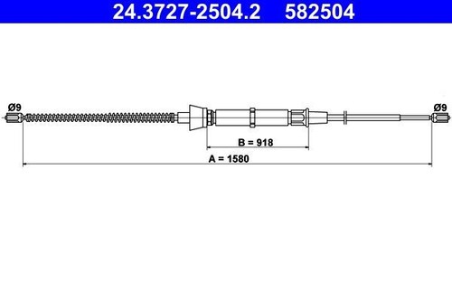 ATE Seilzug Feststellbremse 24.3727-0744.2 Für Opel Corsa B & Tigra