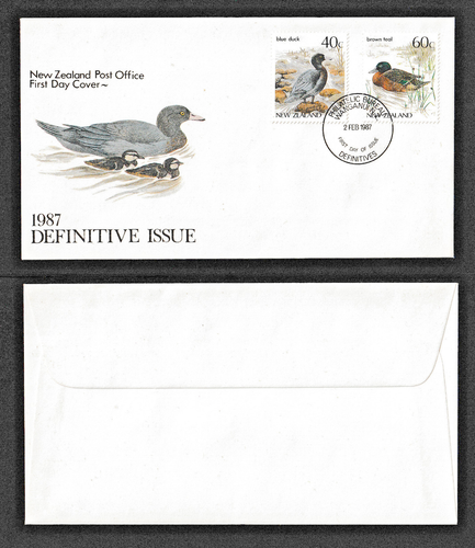 New Zealand Stamp fdc 2-2-1987 Ducks Definitive Issue - Picture 2 of 2