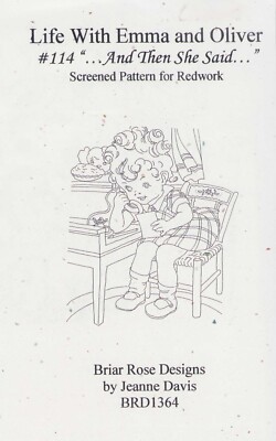 Vintage Embroidery Briar Rose Red Work Emma & Oliver Child Phone Pattern