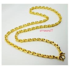 Collar para hombre cadena 23K 24K tailandés chapado en oro amarillo relleno 24 pulgadas 4 mm joyería