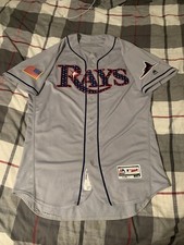 Majestic Tampa Bay Rays July 4th 2018 Matt Andriese Game Worn Jersey Size 46