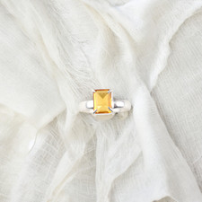 Yellow Citrine Gemstone Handmade 925 Sterling Silver Jewelry Gift Ring Gift For