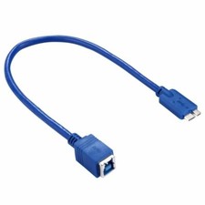 USB 3.0 Type-B Female to Micro-B Male Cable 0.3m | Straight 10-Pin 4.8Gbps