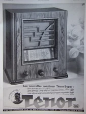 ADS 1935 RADIO TSF TÉNOR SUPER TABLE PICK-UP - PUBLICITÉ DE PRESSE FRENCH