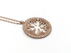 Womens 925 Sterling Silver Necklace Rose Gold White Zircon Snowflake Design  — photo 4