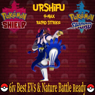 Pokemon Sword&Shield Urshifu Rapid Strike Gmax 6IV Best EVs Nature Battle Ready✨