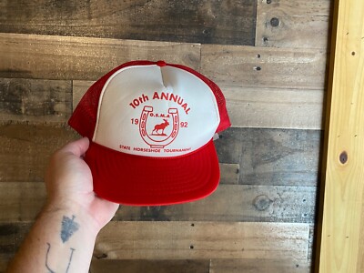 State Horseshoe Tournament Snapback Hat VTG 1992 Foam Front Rope Cap OSMA 10th