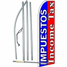 Impuestos Income Tax Flag Flutter Feather Banner Swooper Bundle Kit COMPLETE