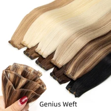 Hand-tied Weft Seamless Genius Weft 100% Brazilian Human Hair Extensions 100G
