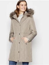 Maine New England Taupe Faux Fur Coat