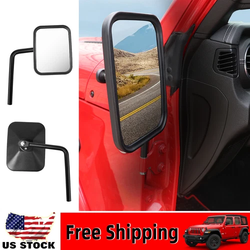 2x Door off Mirror For Jeep Wrangler JL JT Side Rear View Mirror Doorless 07-18