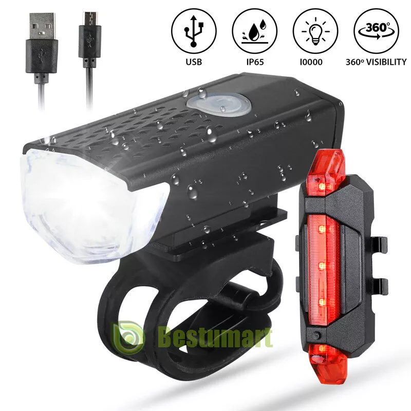 Foco Luz Led Bicicleta Recargable Usb Frontal Trasero