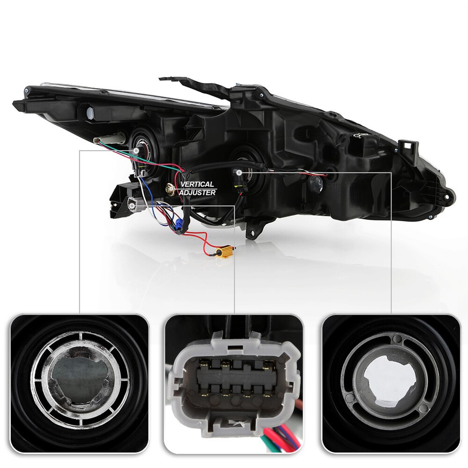 For 2016-2018 Nissan Altima w/o LED DRL Halogen Black