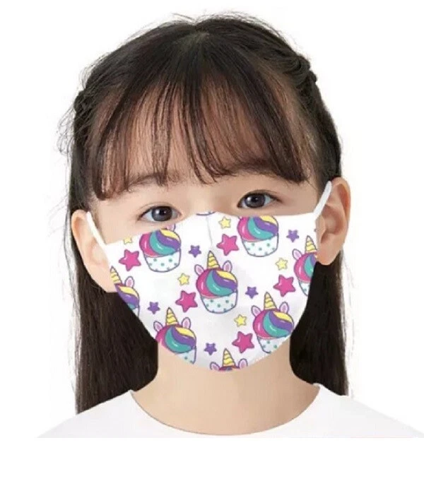 Children Face Mask Reusable Unicorn Cupcake Adjustable Birthday US Seller Fast  - Image 2 of 4
