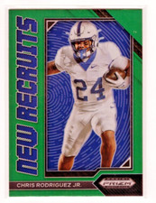2023 Panini Prizm Draft Picks Chris Rodriguez Jr. NR-22 Green Prizm New Recruits