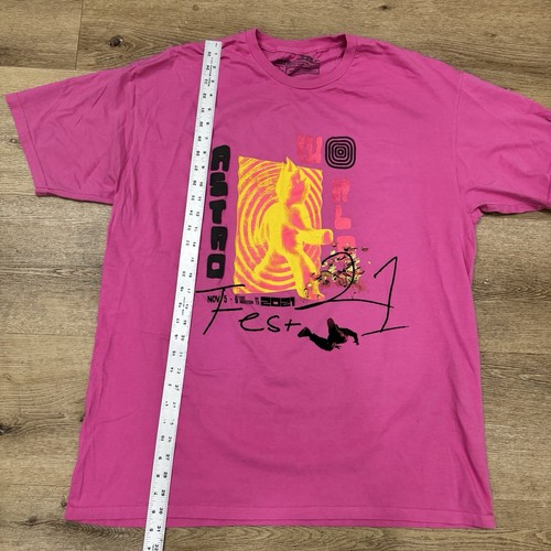 T-shirt Cactus Jack Travis Scott altro lato rosa XXL Astroworld tour ufficiale - Foto 2 di 9