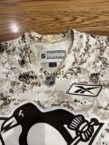 Pittsburgh Penguins Reebok Center Ice Digital Camo Military Jersey Men Size L - Picture 4 of 16