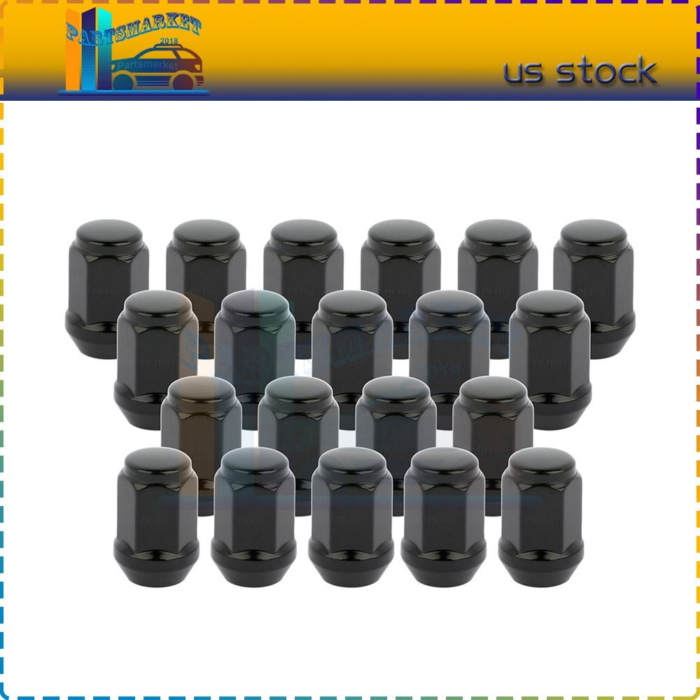 20 Set Thread Size 9/16-18 Black Socket Key 19mm Lug Nuts Fits