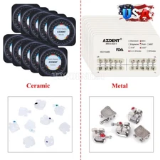 AZDENT Dental Orthodontic Brackets Braces Roth 0.022 Hooks 345 Ceramic /Metal