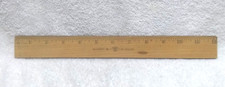 Vintage Wescott Wood 12" Ruler Metal Edge USA Made Great Vintage Condition