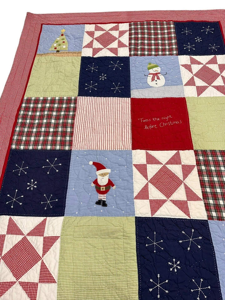 Edredón Pottery Barn Kids Navidad Patchwork “Fue la noche antes de Navidad” Foto 2 de 4