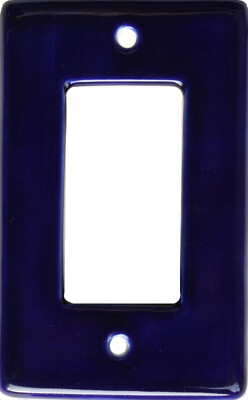 TalaMex Mexican Ceramic Wall Plate GFI/Rocker Cobalt Blue Switch Plate