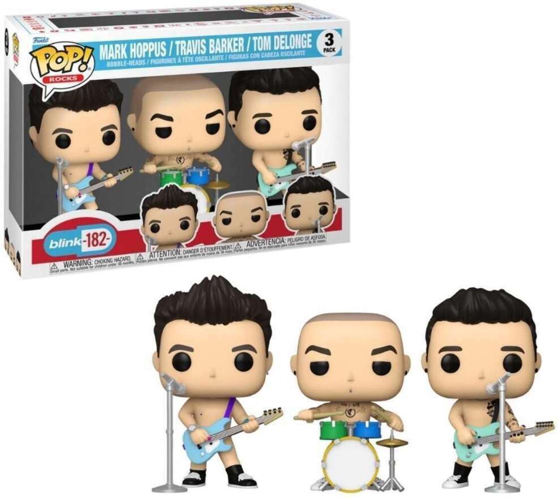 Blink 182 Music Group Mark Travis Tom POP Figures 3 Pack FUNKO NEW