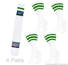4 PAIRS KELLY GREEN SPORTS TUBE SOCKS 22 INCHES OLD SCHOOL LONG SOCKS COTTON