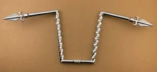 NEW! APE SQUARE TWISTED 12" RISE HANDLEBAR  25.4MM W/ END ARROW IN CHROME.