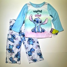 NWT GIRLS Disney STITCH pajama 2pc fleece set size 4 Weird but Cute LILO 35