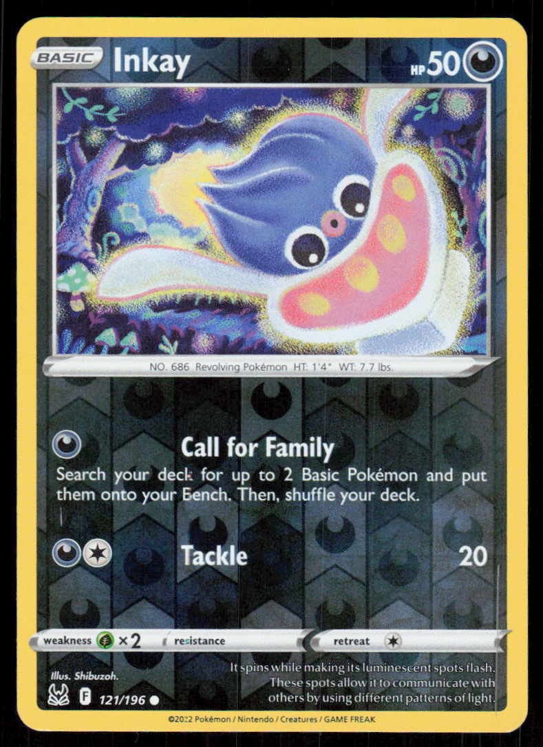 Inkay 121/196 Reverse Holo 2022 Pokemon Lost Origin NM eBay