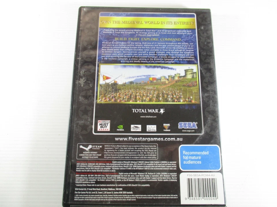Juego PC Medieval II Total War Gold Edition Medieval Kingdoms M DVD Sega 2008 Foto 4 de 4
