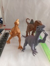 Greenbrier Dinosaur Lot 3 Dinosaurs Play Figures Blue Brown Tan
