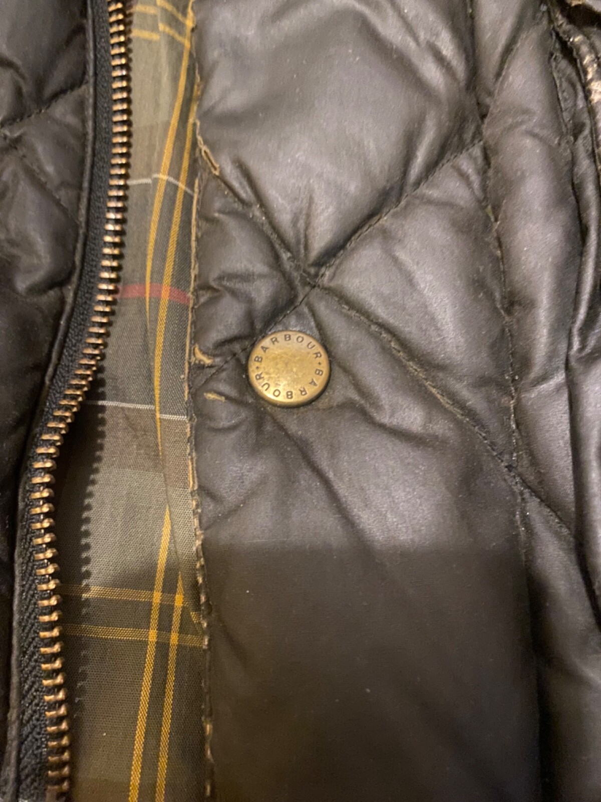 Barbour Puffer Down-Filled Waxed Jacket Sage RARE VTG Size L image 10