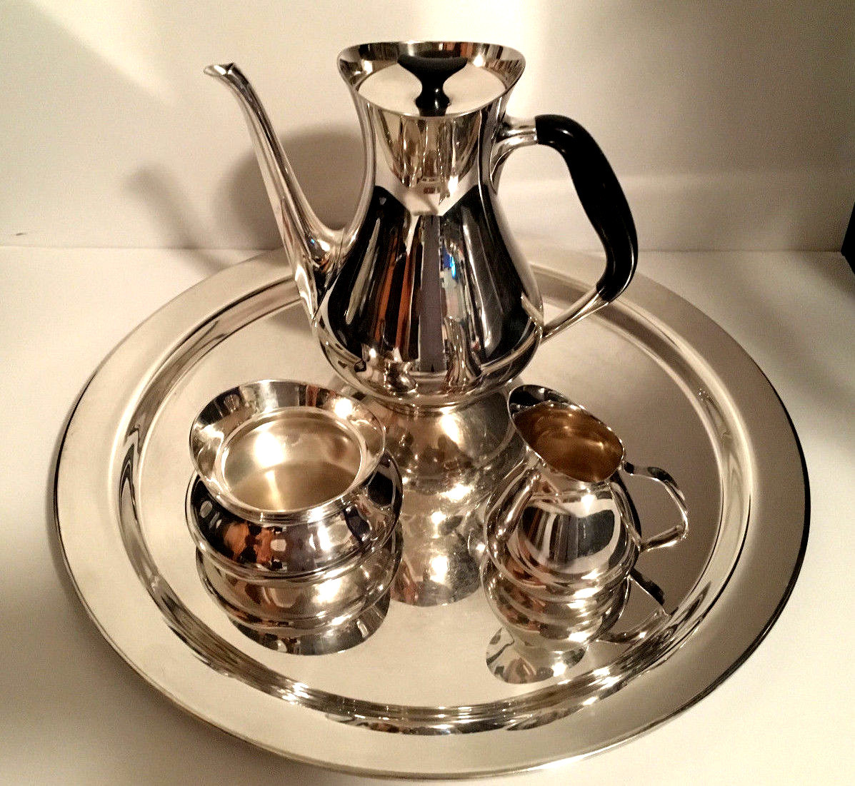 COHR DENMARK EPNS 5 PIECES SILVERPLATED? COFFEE SERVICE VINTAGE