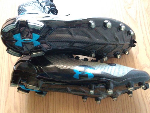 New Under Armour Highlight Men's Size 14 Cleats Football Silver Black - Picture 3 of 6