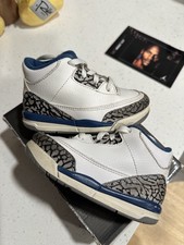 Jordan 3 Retro True Blue/White Size 6C TD