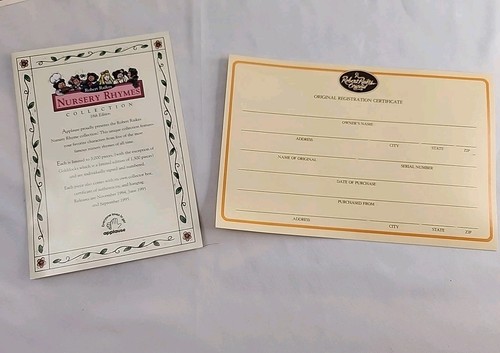 Robert Raikes Original Bear JACK Nursery Rhymes 14" Box Certificate Booklet - Picture 4 of 11