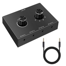 4x1/1x4 3.5mm Jack Audio Switcher Selector Bi-Directional Audio Splitter Box