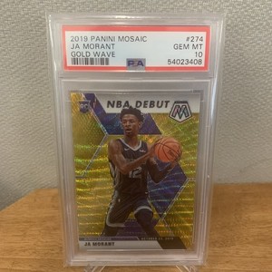 2019 Panini Mosaic Basketball #274 Ja Morant PSA 10 Gold Wave Debut SSP
