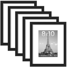 Elegant 8x10 Picture Frame Set of 5 - Perfect for 5x7 Mats or 8x10 Without