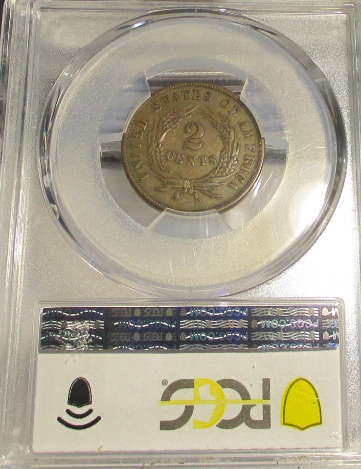 1864 TWO CENT PIECE SMALL MOTTO 2C PCGS XF 45 RARE US COIN - Image 4 of 4