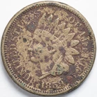 1859 Indian Head Penny Cent Fine (F) Damaged