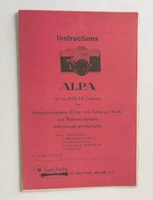 Alpa Macrophotgraphy & Photomicrography Instruction Manual