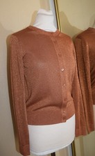M&S Rust Copper bronze sparkly cardigan 10 lightweight shimmer Glitter WORN ONCE
