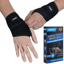 Carpal Tunnel Wrist Brace 2 Pack Adjustable Support for Pain Relief Right Left